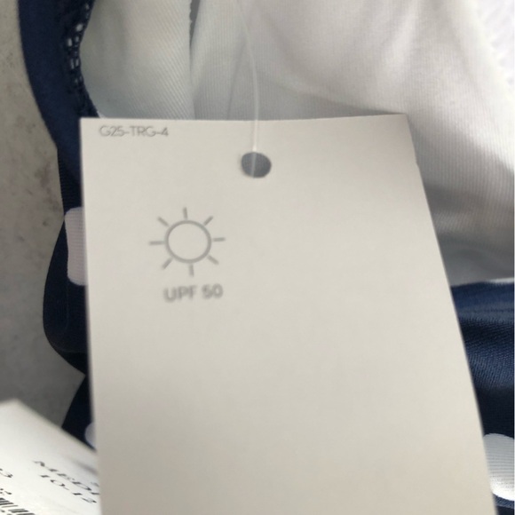 Lands End Swimsuit Navy Blue Polka Dot One Piece Medium - Picture 8 of 10